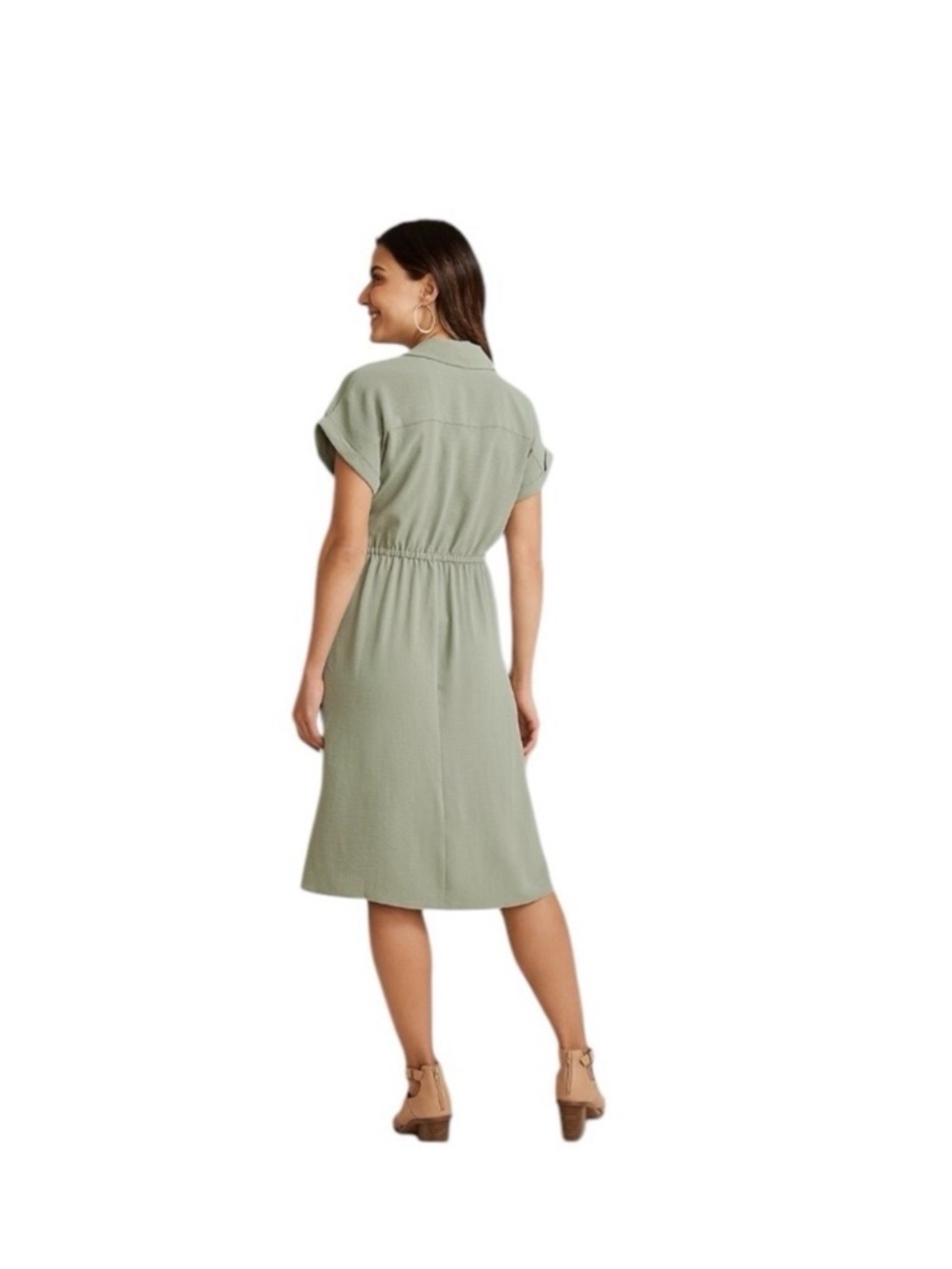 Maurice's Collared Wrap Midi Dress - Medium NWT - So Stylish & Flattering! - Picture 2 of 5